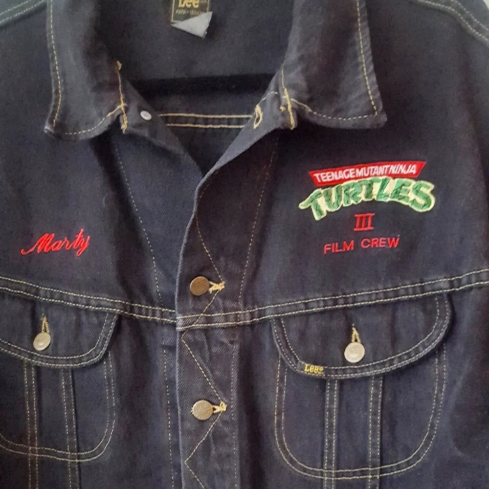 🌙RARE! VTG TMNT Film Crew Denim Embroidered Jacket - Picture 5 of 14